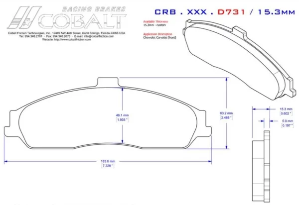 C5Z06FRONT Corvette C5/Z06 - Cobalt Friction (Front)