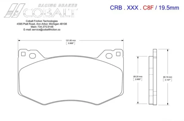 Corvette C8 Z51 - Cobalt Friction (Front)