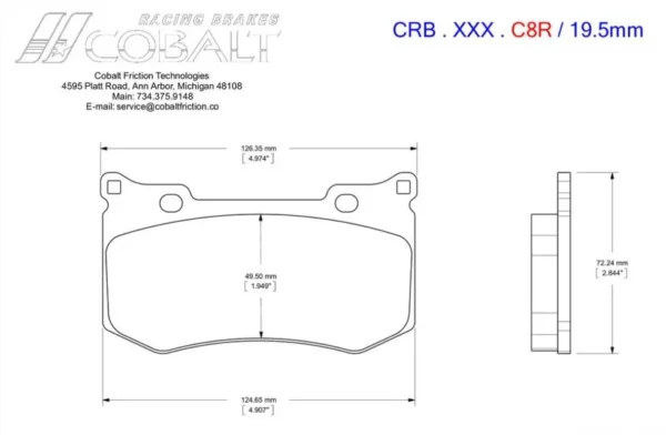 C8Z51REAR Corvette C8 Z51 - Cobalt Friction (Rear)