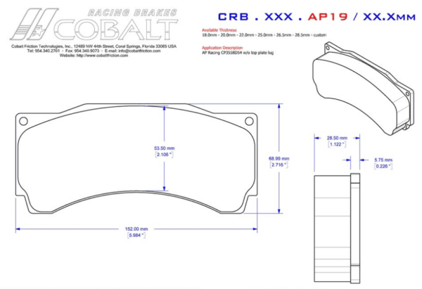 Cobalt Friction CRB.XRx.AP19